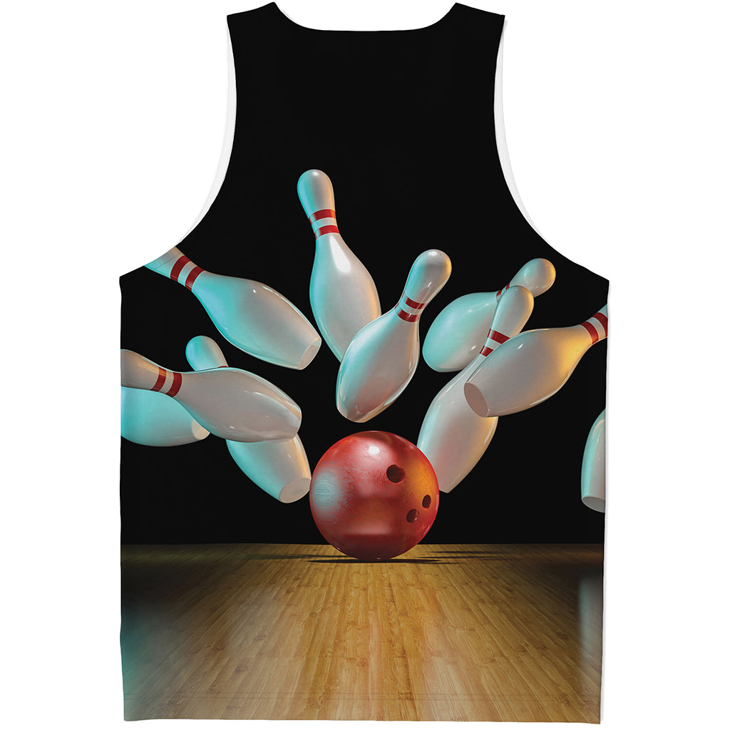 Bowling Strike Print Men's Tank Top