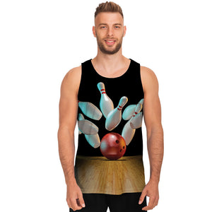 Bowling Strike Print Men's Tank Top