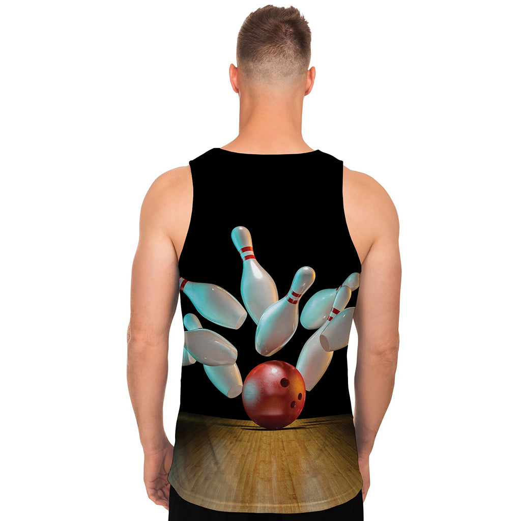 Bowling Strike Print Men's Tank Top