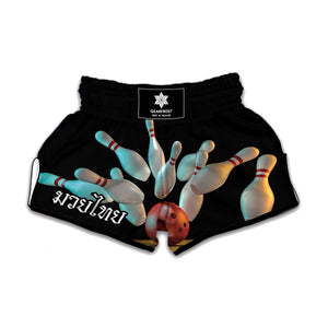 Bowling Strike Print Muay Thai Boxing Shorts