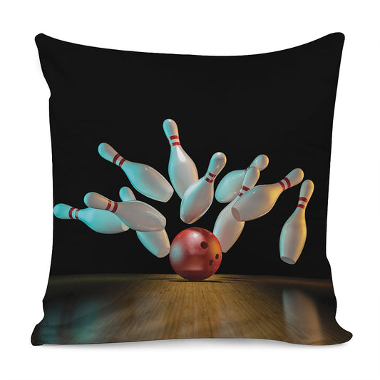 Bowling Strike Print Pillow Cover