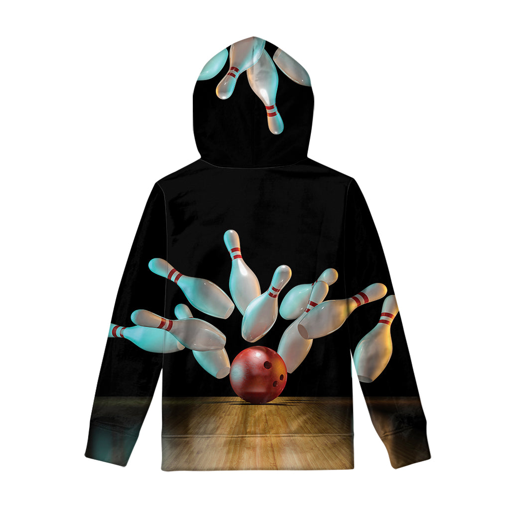 Bowling Strike Print Pullover Hoodie