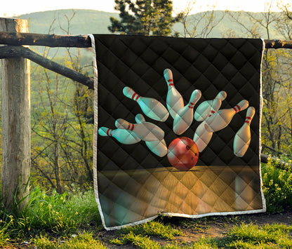 Bowling Strike Print Quilt