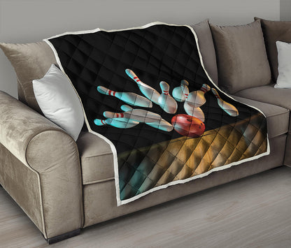 Bowling Strike Print Quilt