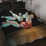 Bowling Strike Print Quilt Bed Set
