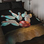 Bowling Strike Print Quilt Bed Set