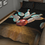 Bowling Strike Print Quilt Bed Set