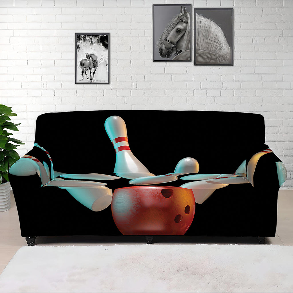 Bowling Strike Print Sofa Cover