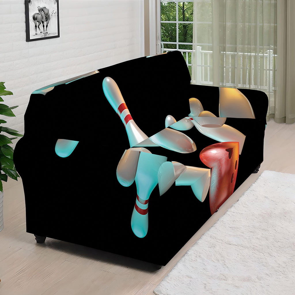 Bowling Strike Print Sofa Cover