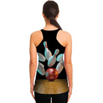 Bowling Strike Print Women's Racerback Tank Top