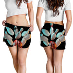 Bowling Strike Print Women's Shorts