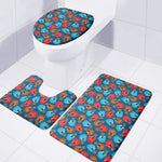 Boxing Gloves Pattern Print 3 Piece Bath Mat Set