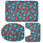 Boxing Gloves Pattern Print 3 Piece Bath Mat Set