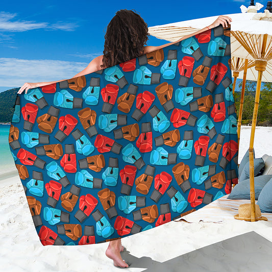 Boxing Gloves Pattern Print Beach Sarong Wrap