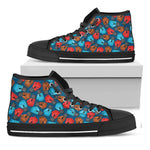 Boxing Gloves Pattern Print Black High Top Shoes