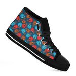Boxing Gloves Pattern Print Black High Top Shoes
