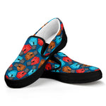 Boxing Gloves Pattern Print Black Slip On Shoes