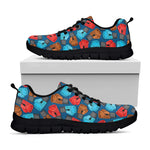 Boxing Gloves Pattern Print Black Sneakers