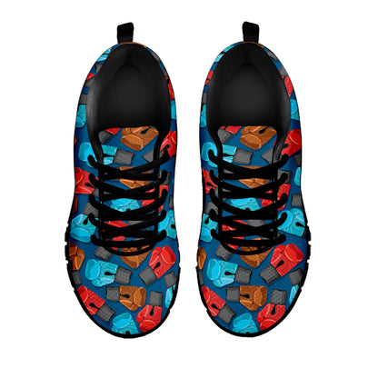 Boxing Gloves Pattern Print Black Sneakers