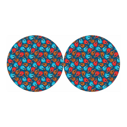 Boxing Gloves Pattern Print Car Coasters