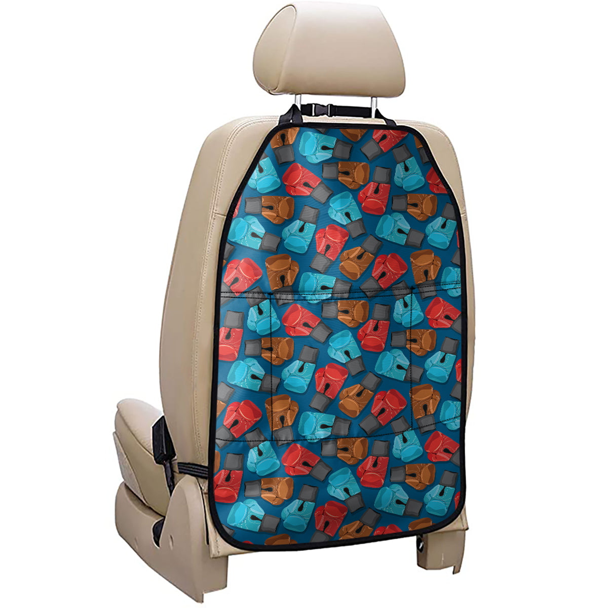 Boxing Gloves Pattern Print Car Seat Organizers