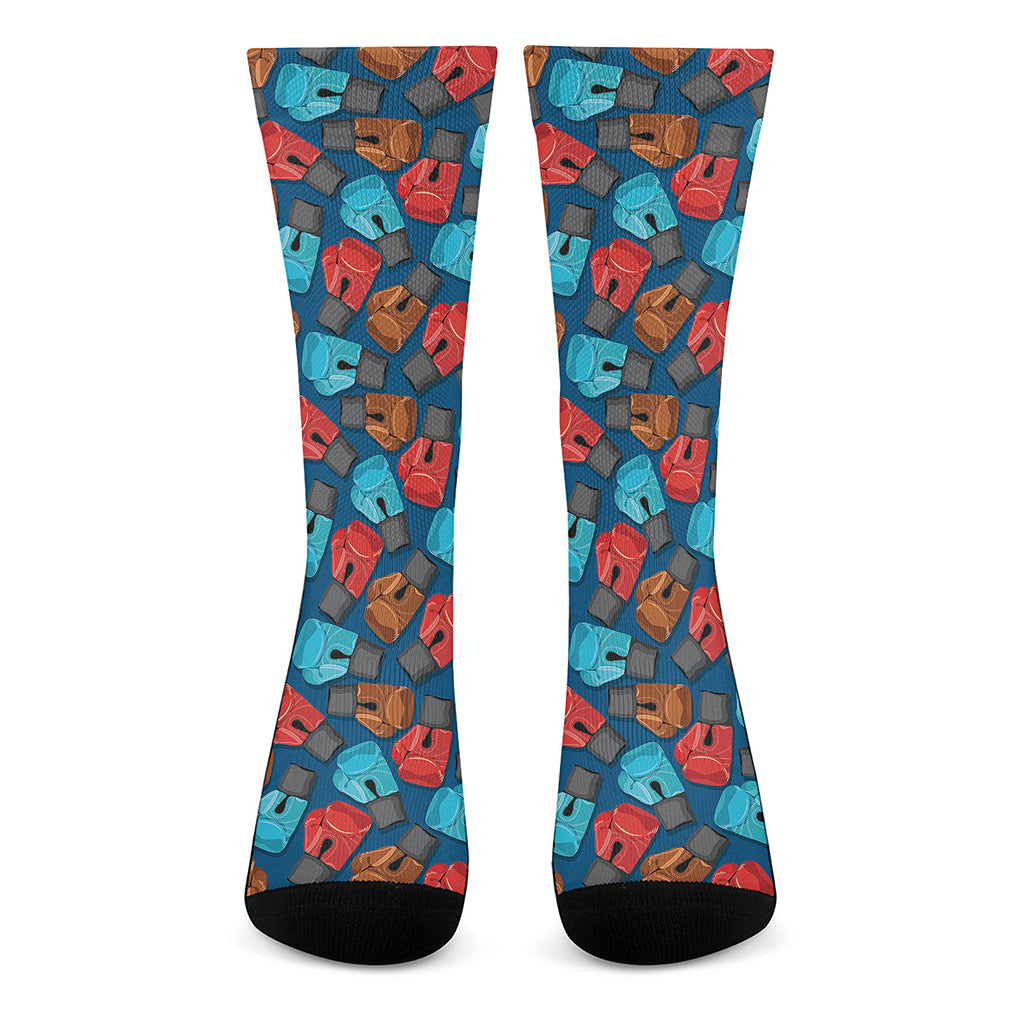 Boxing Gloves Pattern Print Crew Socks