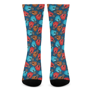 Boxing Gloves Pattern Print Crew Socks