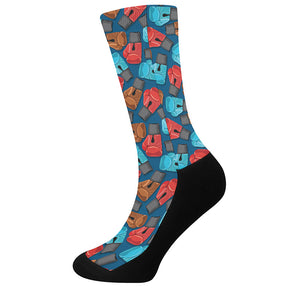 Boxing Gloves Pattern Print Crew Socks