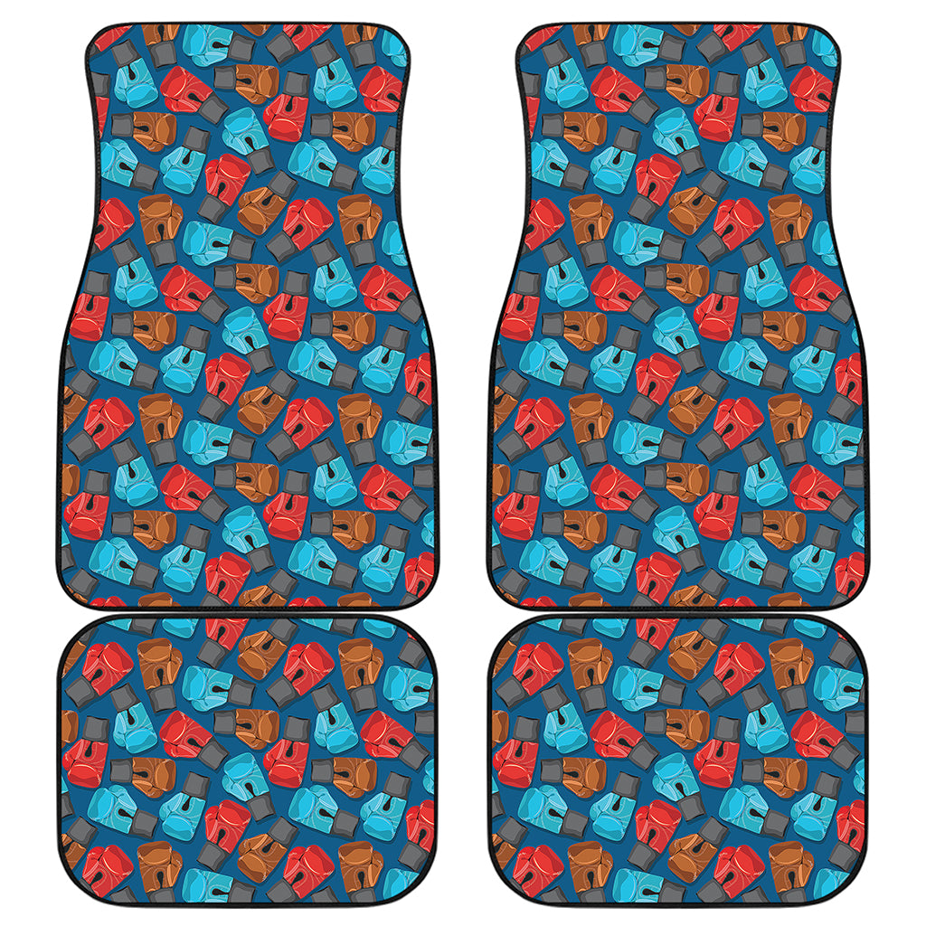 Boxing Gloves Pattern Print Front and Back Car Floor Mats