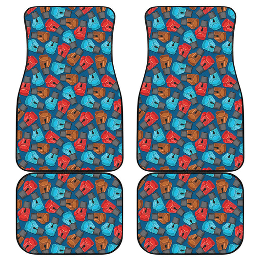 Boxing Gloves Pattern Print Front and Back Car Floor Mats