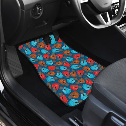 Boxing Gloves Pattern Print Front and Back Car Floor Mats