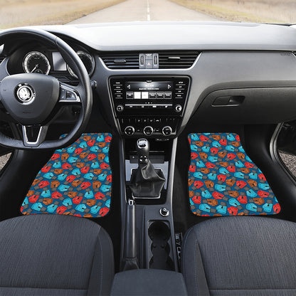 Boxing Gloves Pattern Print Front Car Floor Mats