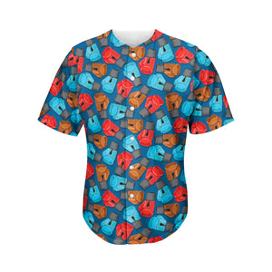 Boxing Gloves Pattern Print Men's Baseball Jersey