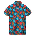 Boxing Gloves Pattern Print Men's Short Sleeve Shirt