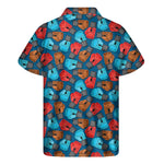 Boxing Gloves Pattern Print Men's Short Sleeve Shirt
