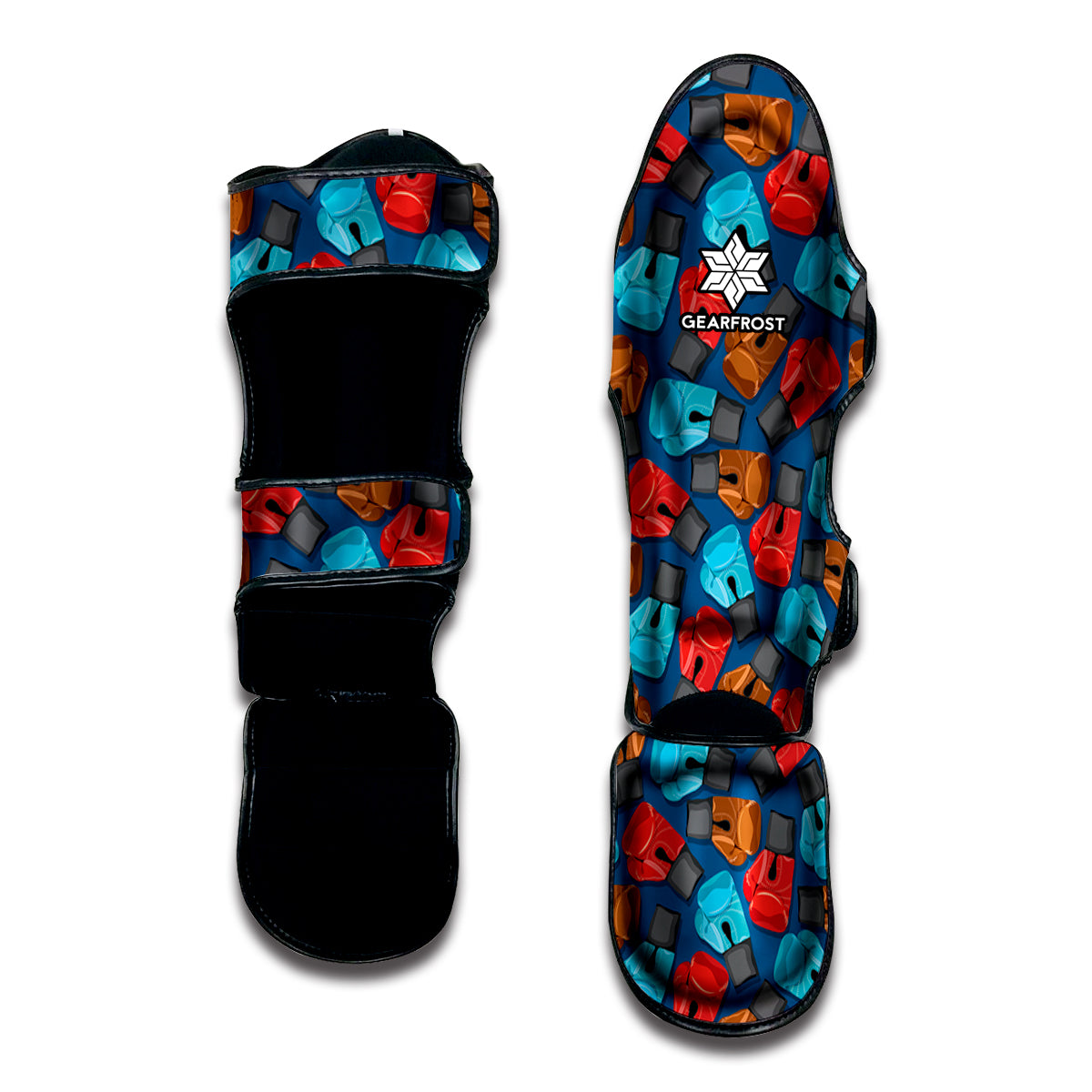 Boxing Gloves Pattern Print Muay Thai Shin Guard