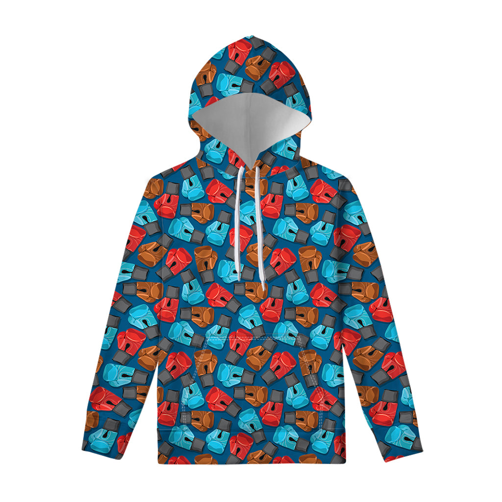Boxing Gloves Pattern Print Pullover Hoodie
