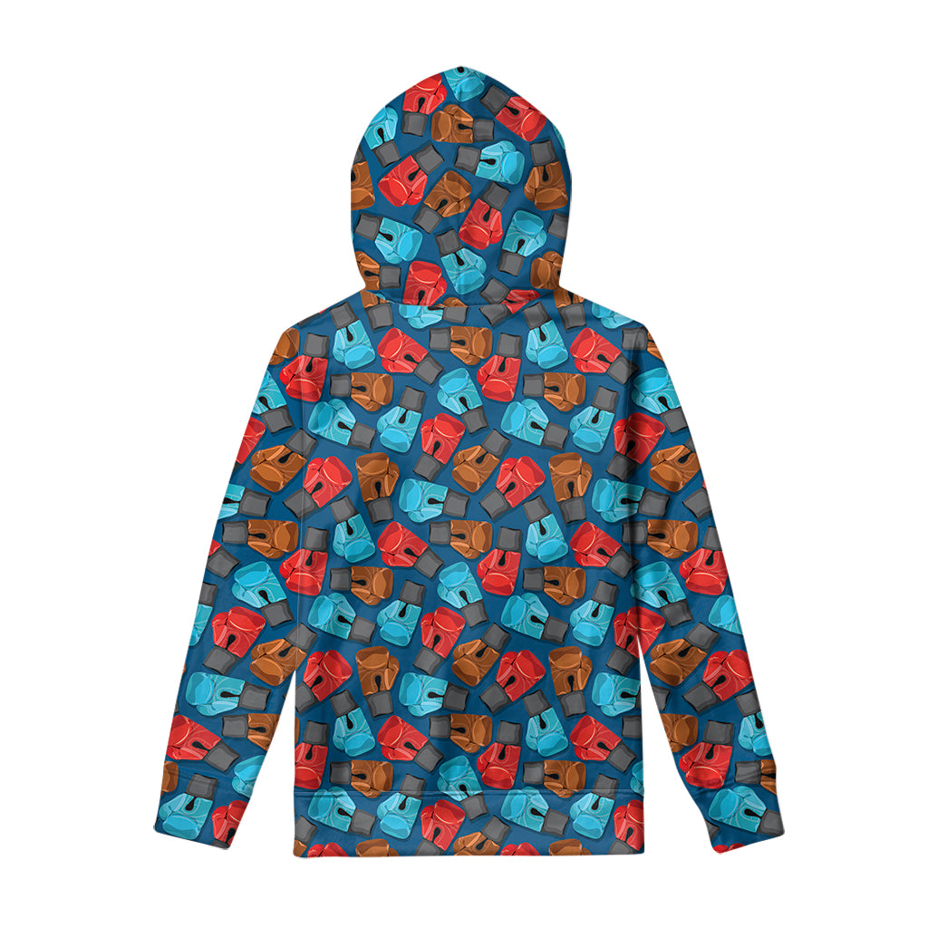 Boxing Gloves Pattern Print Pullover Hoodie