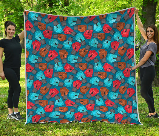 Boxing Gloves Pattern Print Quilt