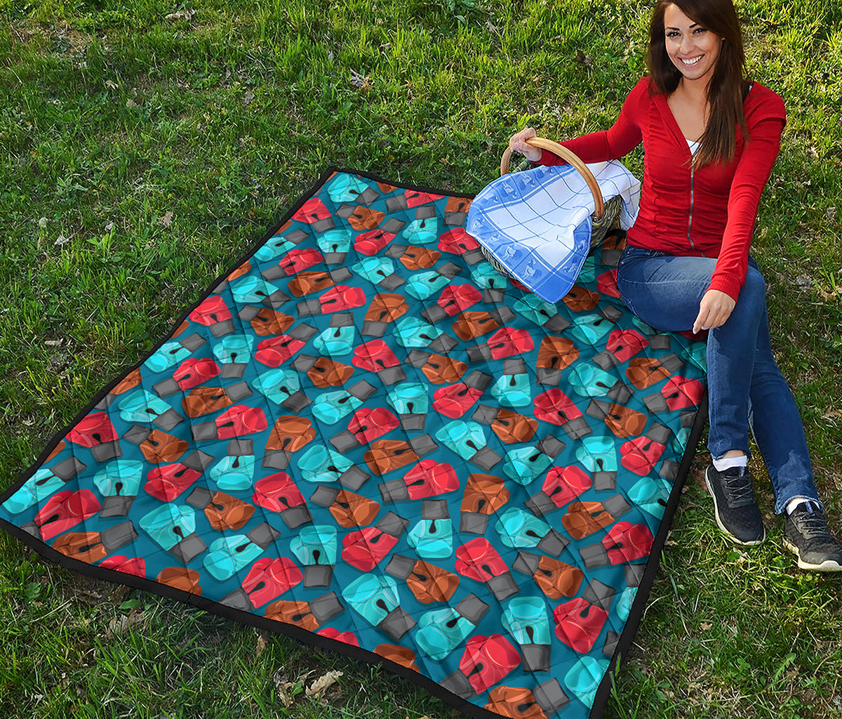 Boxing Gloves Pattern Print Quilt