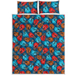 Boxing Gloves Pattern Print Quilt Bed Set