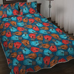 Boxing Gloves Pattern Print Quilt Bed Set