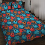 Boxing Gloves Pattern Print Quilt Bed Set