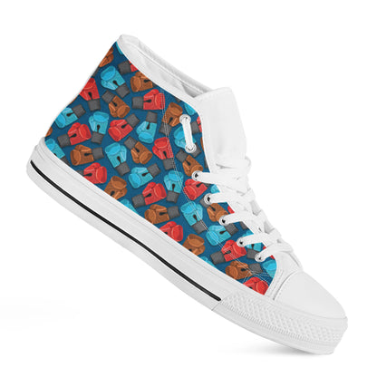 Boxing Gloves Pattern Print White High Top Shoes