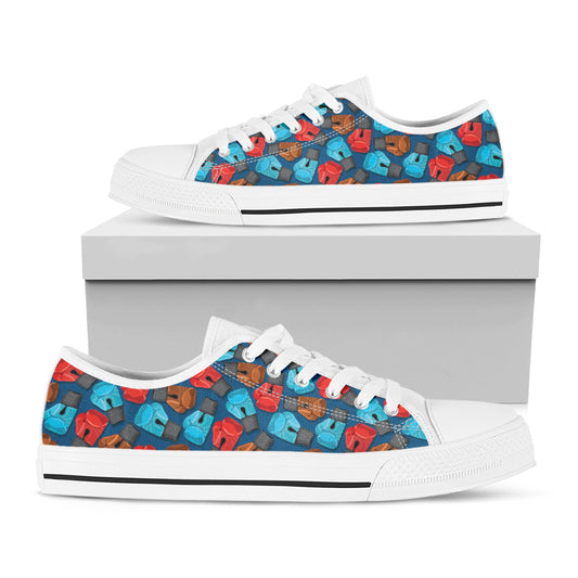 Boxing Gloves Pattern Print White Low Top Shoes