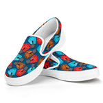 Boxing Gloves Pattern Print White Slip On Shoes