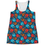 Boxing Gloves Pattern Print Women's Racerback Tank Top