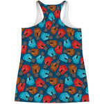 Boxing Gloves Pattern Print Women's Racerback Tank Top