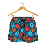 Boxing Gloves Pattern Print Women's Shorts