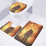Brave Firefighter Painting Print 3 Piece Bath Mat Set